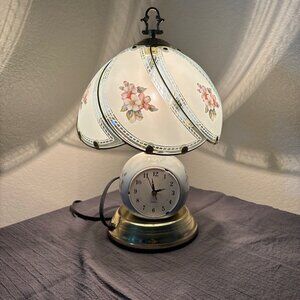Glass Brass Flower Vintage Lamp